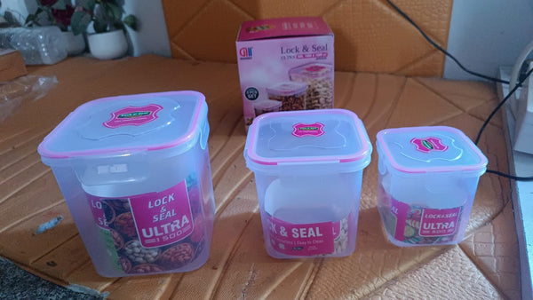 Kitchen Storage Container Set Of 3 Pcs (1500, 1000, 500 ML)